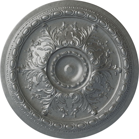 Ekena Millwork Stockport Ceiling Medallion (Fits Canopies up to 6 1/4"), Hand-Painted Platinum, 28"OD x 2 3/4"P CM28STPLS